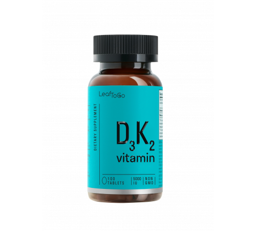 Витамин Д3 с К2, Vitamin D3 K2, Leaf To Go, 100 таблеток