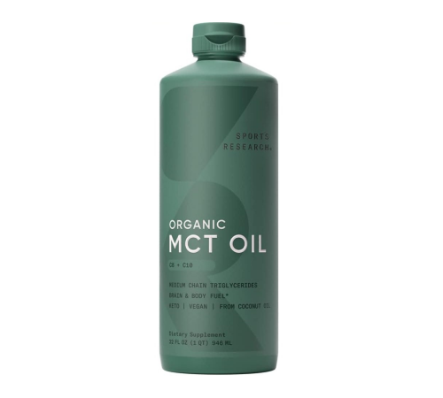 Органическое масло с жирными кислотами МСТ (C8, C10), MCT Oil organic (C8, C10), Sports Research, 946 мл (32 fl oz)