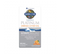 Рыбий жир с Омега-3 Апельсин, MINAMI Supercritical Platinum Omega 3 Fish Oil Supplement, Orange, Garden of life, 30 капсул