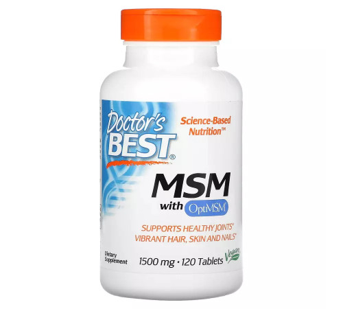 МСМ с OptiMSM 1500 мг, MSM with OptiMSM 1500 mg, Doctor's Best, 120 таблеток