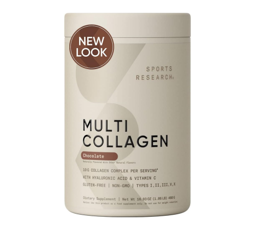 Мультиколлагеновый комплекс с шоколадным вкусом, Multi Collagen Complex Chocolate, Sports Research, 465 г