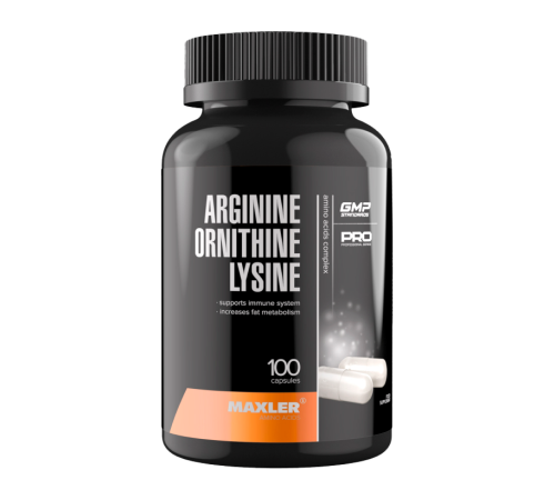 Аргинин Орнитин Лизин, Arginine-Ornithine-Lysine, Maxler, 100 капсул