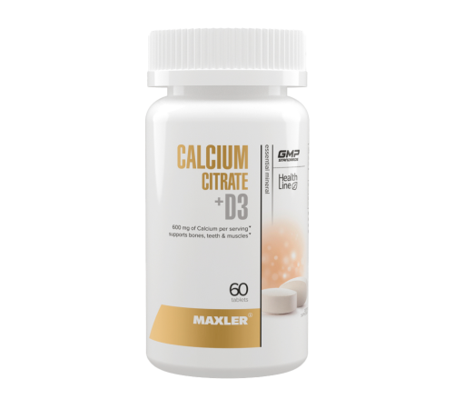 Цитрат Кальция с Витамином D3, Calcium Citrate + D3, Maxler, 60 таблеток