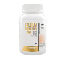 Кальций Магний Цинк + Витамин Д3, Calcium Magnesium Zinc + D3, Maxler, 90 таблеток