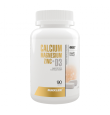 Кальций Магний Цинк + Витамин Д3, Calcium Magnesium Zinc + D3, Maxler, 90 таблеток