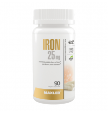 Железо бисглицинат, Iron 25 mg Bisglicinate, Maxler, 90 вегетарианских капсул
