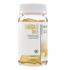 Омега-3 Голд, Omega-3 Gold, Maxler, 60 желатиновых капсул