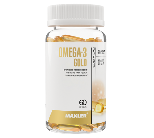 Омега-3 Голд, Omega-3 Gold, Maxler, 60 желатиновых капсул