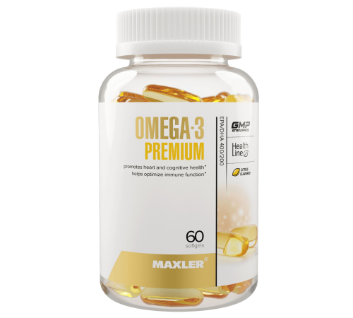 Омега-3 Премиум, Omega-3 Premium, Maxler, 60 желатиновых капсул