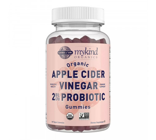 Жевательные мармеладки с органическим яблочным уксусом, Organics Apple Cider Vinegar Original, Garden of Life, 60 капсул