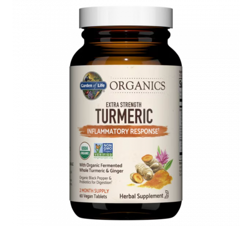Куркума Garden of life Organics Extra Strength Turmeric Inflammatory 60 веганских таблеток