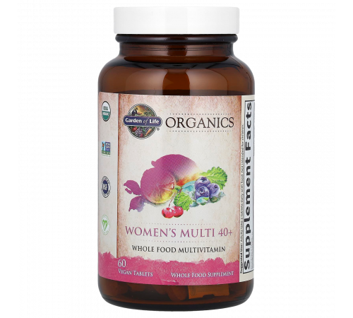 Мультивитамины для женщин старше 40 лет, Mykind Organics Women's Multi, Garden of Life, 60 вегетарианских таблеток