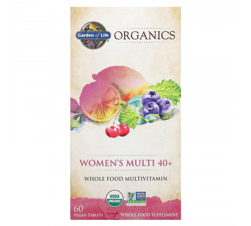 Мультивитамины для женщин старше 40 лет, Mykind Organics Women's Multi, Garden of Life, 60 вегетарианских таблеток