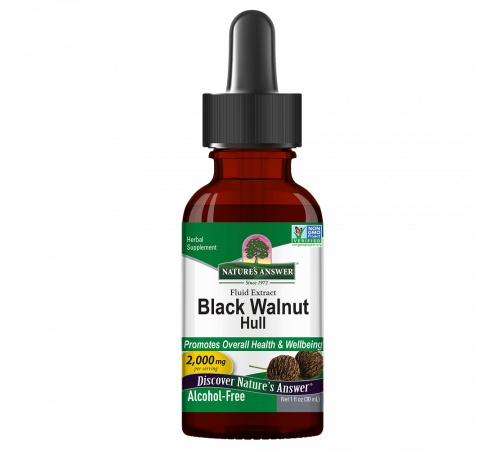 Экстракт скорлупы черного ореха, Black Walnut Hull Fluid Extract, Nature's Answer, 30 мл