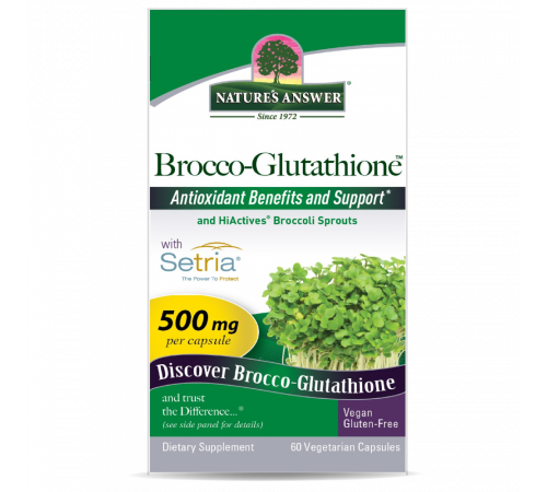 Экстракт брокколи с глутатионом, Brocco-Glutathione, Nature's Answer, 60 вегетарианских капсул