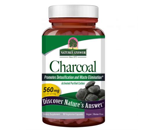 Активированный уголь, Charcoal Activated, Nature's Answer, 90 вегетарианских капсул