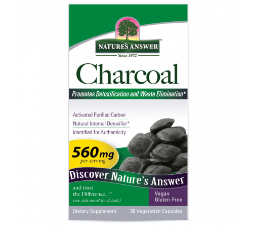 Активированный уголь, Charcoal Activated, Nature's Answer, 90 вегетарианских капсул