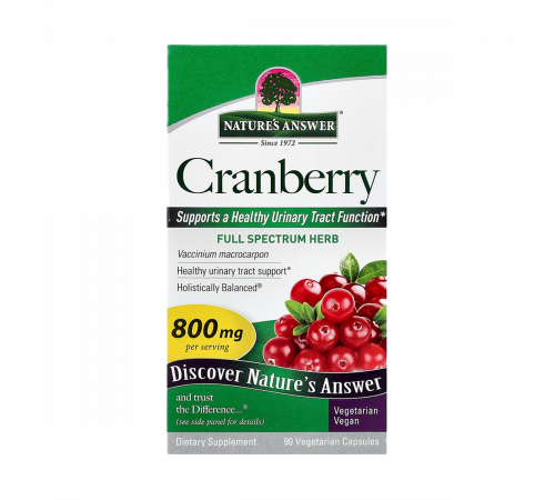 Клюква, Cranberry, Nature's Answer, 90 вегетарианских капсул