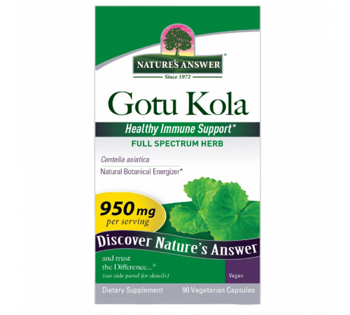 Готу Кола, Gotu Kola, Nature's Answer, 90 вегетарианских капсул
