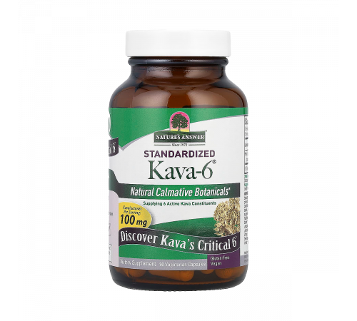 Кава-6, Kava-6, Nature's Answer, 90 вегетарианских капсул