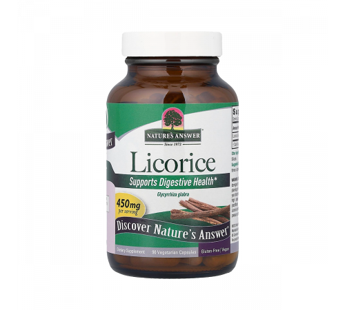 Корень солодки, Licorice Root, Nature's Answer, 90 вегетарианских капсул