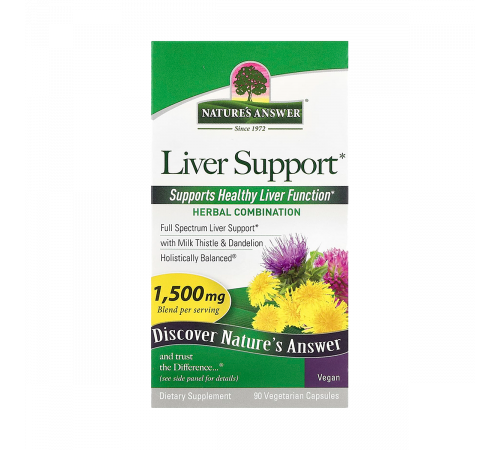 Добавка для поддержки печени, Liver Support, Nature's Answer, 90 вегетарианских капсул