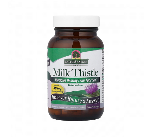 Расторопша, Milk Thistle, Nature's Answer, 60 вегетарианских капсул