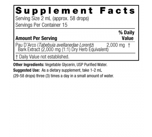 Экстракт муравьиного дерева, Pau D’Arco Bark Liquid, Nature's Answer, 30 мл