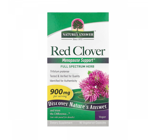 Красный клевер, Red Clover Tops, Nature's Answer, 90 вегетарианских капсул