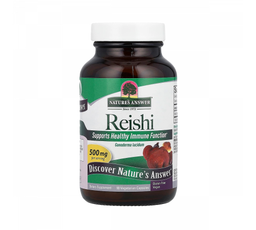 Рейши, Reishi Mushroom Mycelia, Nature's Answer, 90 вегетарианских капсул