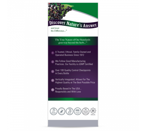 Экстракт черной бузины, Sambucus, Nature's Answer, 120 мл