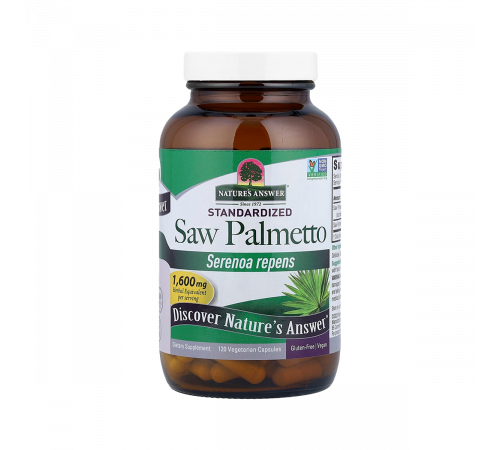 Экстракт пальметто для поддержки простаты (Сереноя), Saw Palmetto, Nature's Answer, 120 вегетарианских капсул
