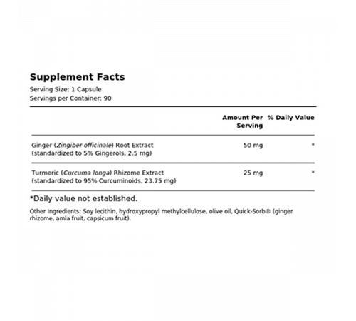 Куркума и имбирь, Turmeric & Ginger, Nature's Answer, 90 вегетарианских капсул
