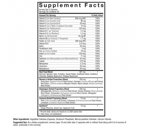 Комплекс мультивитаминов для женщин, Women’s 100 Multivitamin, Nature's Answer, 60 растительных капсул