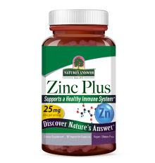 Цинк Плюс, Zinc Plus, Nature's Answer, 60 растительных капсул