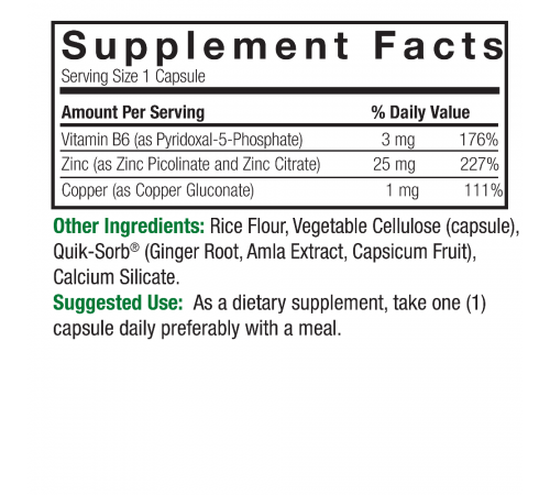 Цинк Плюс, Zinc Plus, Nature's Answer, 60 растительных капсул