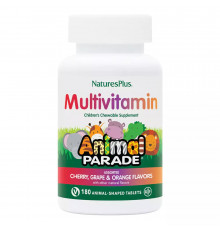 Мультивитамины для детей со вкусом вишни, винограда и апельсина, Multivitamin Children’s Chewables - Assorted, NaturesPlus, 180 таблеток в форме животных