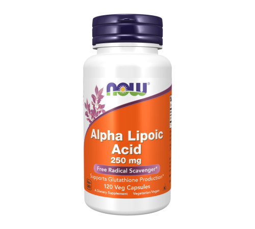 Альфа-липоевая кислота 250 мг, Alpha Lipoic Acid 250 mg, Now Foods, 120 капсул