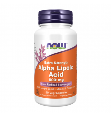 Альфа-липоевая кислота 600 мг, Alpha Lipoic Acid, Now Foods, 60 капсул