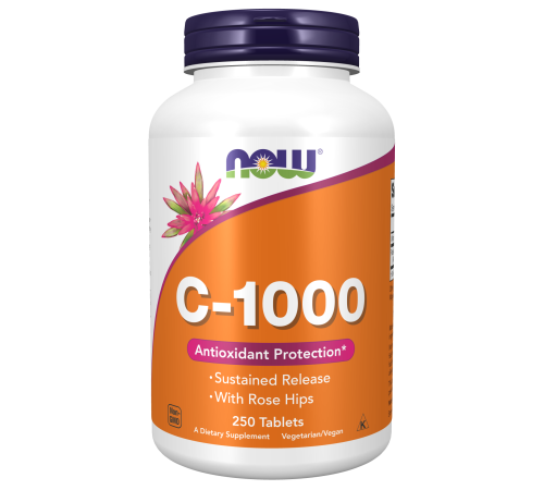 Витамин C 1000 мг, Vitamin C-1000 mg, Now Foods, 250 вегетарианских таблеток