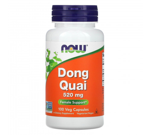Дягиль натуральный 520 мг, Dong Quai 520 мг, Now Foods, 100 вегетарианских капсул