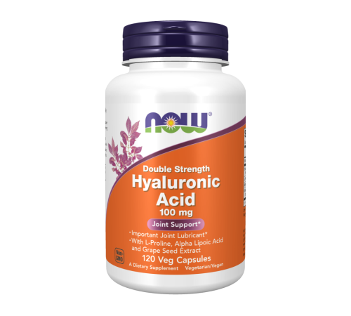 Гиалуроновая кислота 100 мг, Hyaluronic Acid  100 mg, Now Foods, 120 капсул
