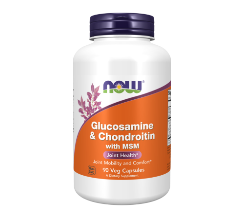 Глюкозамин, хондроитин и МСМ, Glucosamine & Chondroitin with MSM, Now Foods, 90 капсул