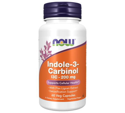 Индол 3-карбинол 200 мг, Indole-3-Carbinol (I3C) 200 mg, Now Foods, 60 капсул