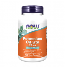 Цитрат калия 99 мг, Potassium Citrate 99 mg, Now Foods, 180 вегетарианских капсул