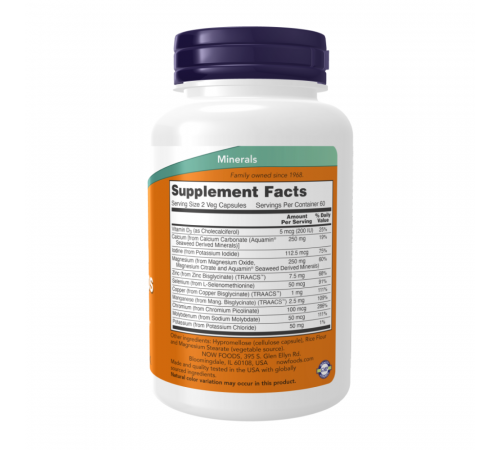 Капсулы с мультиминералами, Full Spectrum Mineral Caps, Now Foods, 240 капсул