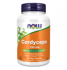 Кордицепс 750 мг, Cordyceps 750 mg, Now Foods, 90 капсул