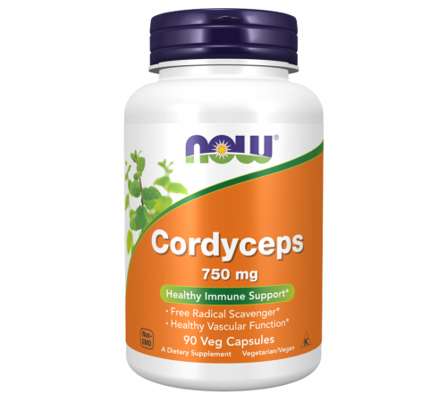 Кордицепс 750 мг, Cordyceps 750 mg, Now Foods, 90 капсул