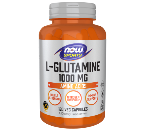 L-глутамин 1000 мг, L-Glutamine 1000 mg, Now Foods, 120 капсул