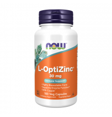 Цинк с медью 30 мг, L-OptiZinc 30 mg, Now Foods, 100 капсул